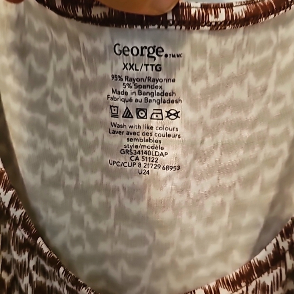 NWT George Romper XXL Brown & Cream Drawstring and Pockets - Picture 2 of 5